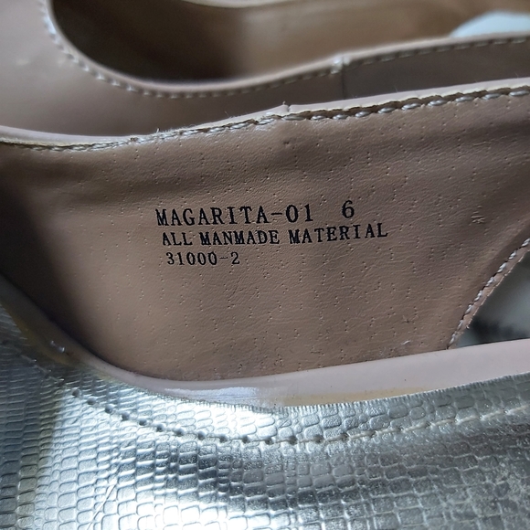 Bamboo platform stiletto heels nude   glossy pumps peep toe slingback - Picture 9 of 16